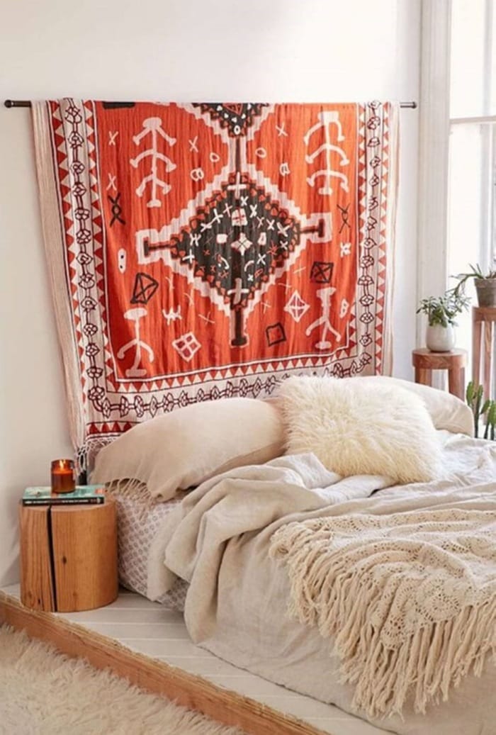 cabecero pañuelo etnico naranja