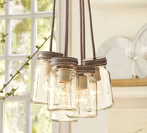 exeter 5-jar pendant de pottery barn lampara exeter 5-jar pendant tienda pottery barn