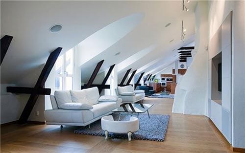 fotografia decoracion atico usado como sala estar