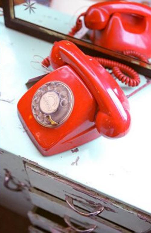 telefono rojo vintage i love retro