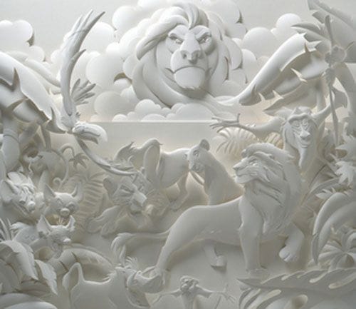 lion king escultura papel jeff nishinaka