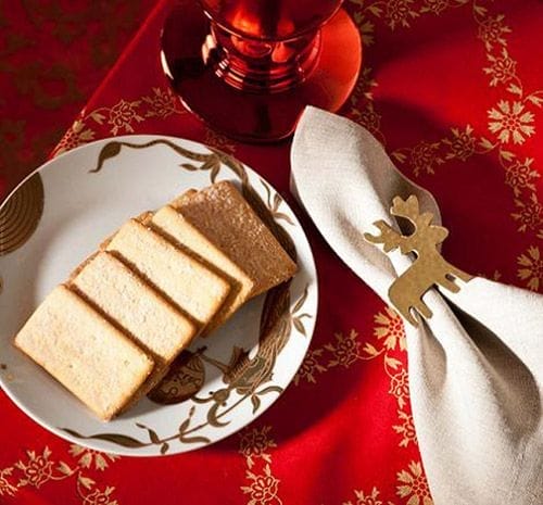 servilletero reno dorado navidad