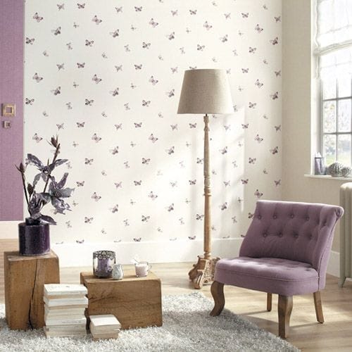 decoracion pared papel pintado mariposas