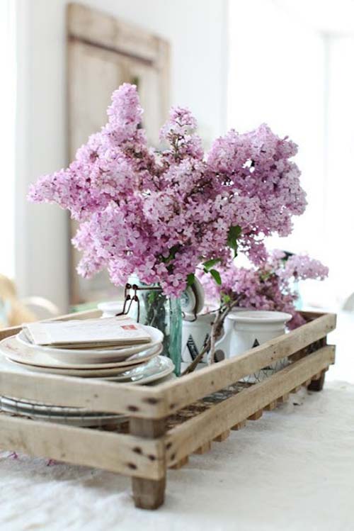 flores vintage bandeja
