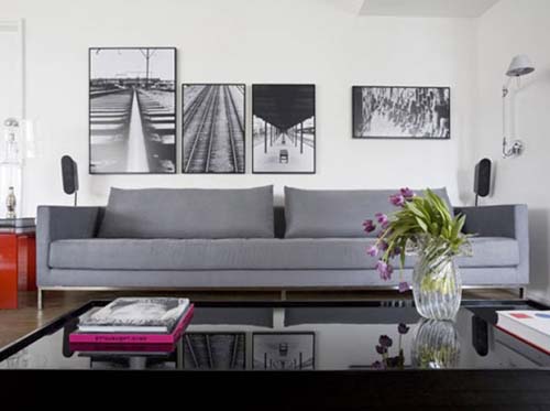 flores decorativas salon grisaceo