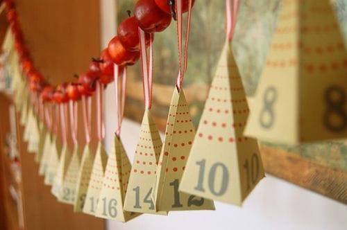 calendario adviento conos papel julieree