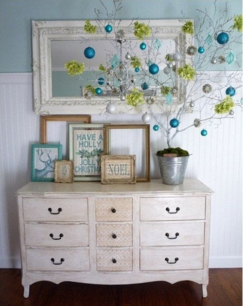 decoracion recibidor navidad blanco