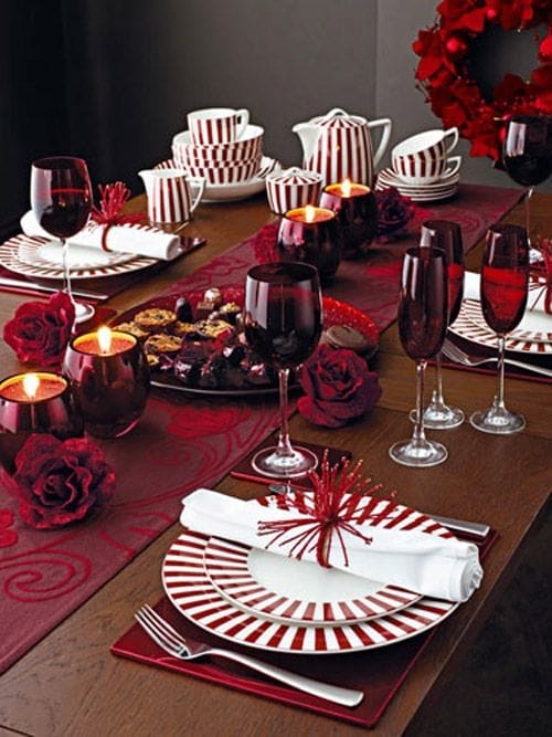 mesa rojo rosas mesa navidad rosas rojas naturaleza