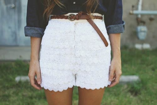 short encaje short encaje blanco