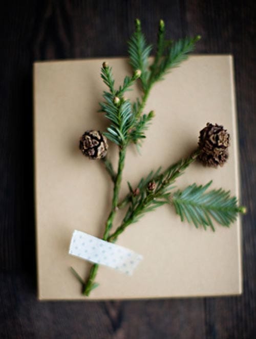 decoracion regalo rama pino