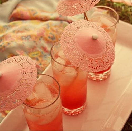 sombrillas vasos encaje