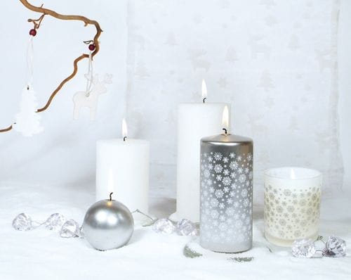 velas navidad blanco plata