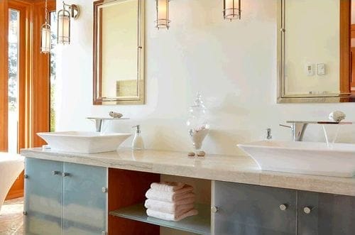 lavabos baño habitacion principal casa madera 