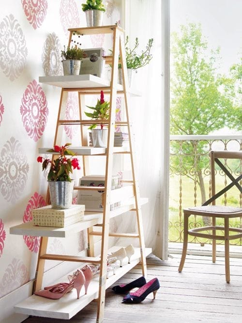 estanteria escalera madera infojardin.com