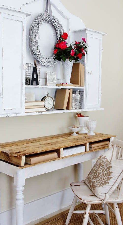 escritorio blanco palet 1001pallets.com