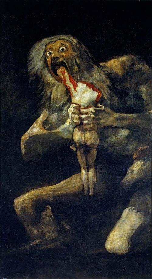 Saturno devorando a un hijo, de Goya. 