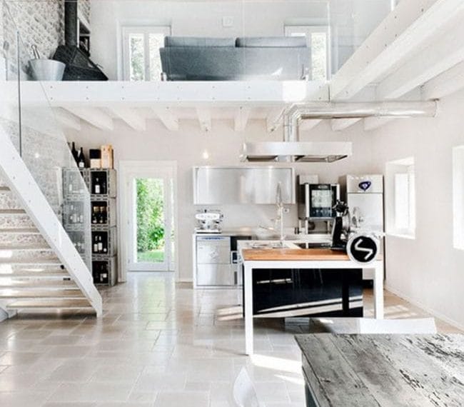 loft dos pisos cocina estancia