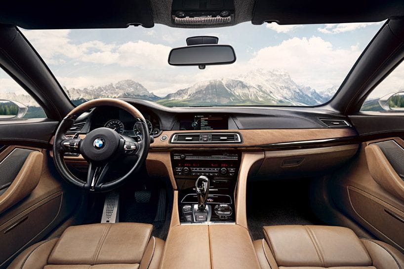 interior bmw lujo cuero marron