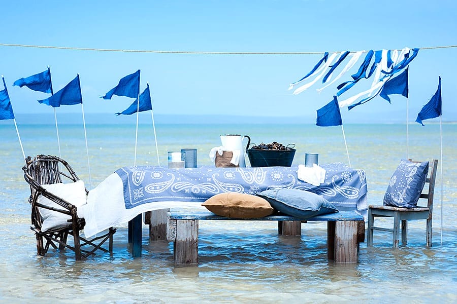 decoración navy picnic en el mar