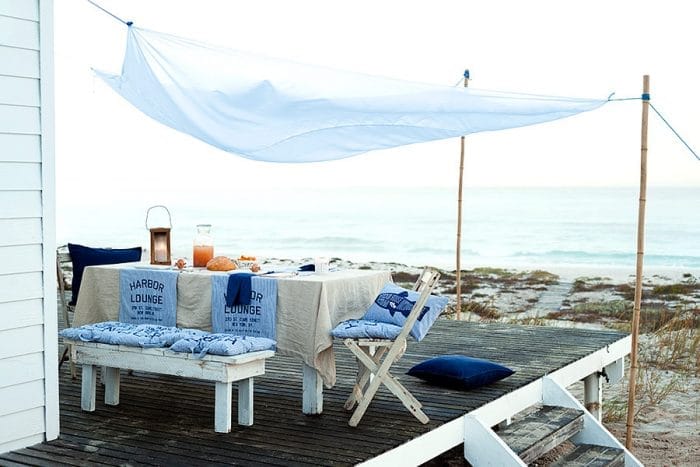 decoración navy mesa en la plata marinera