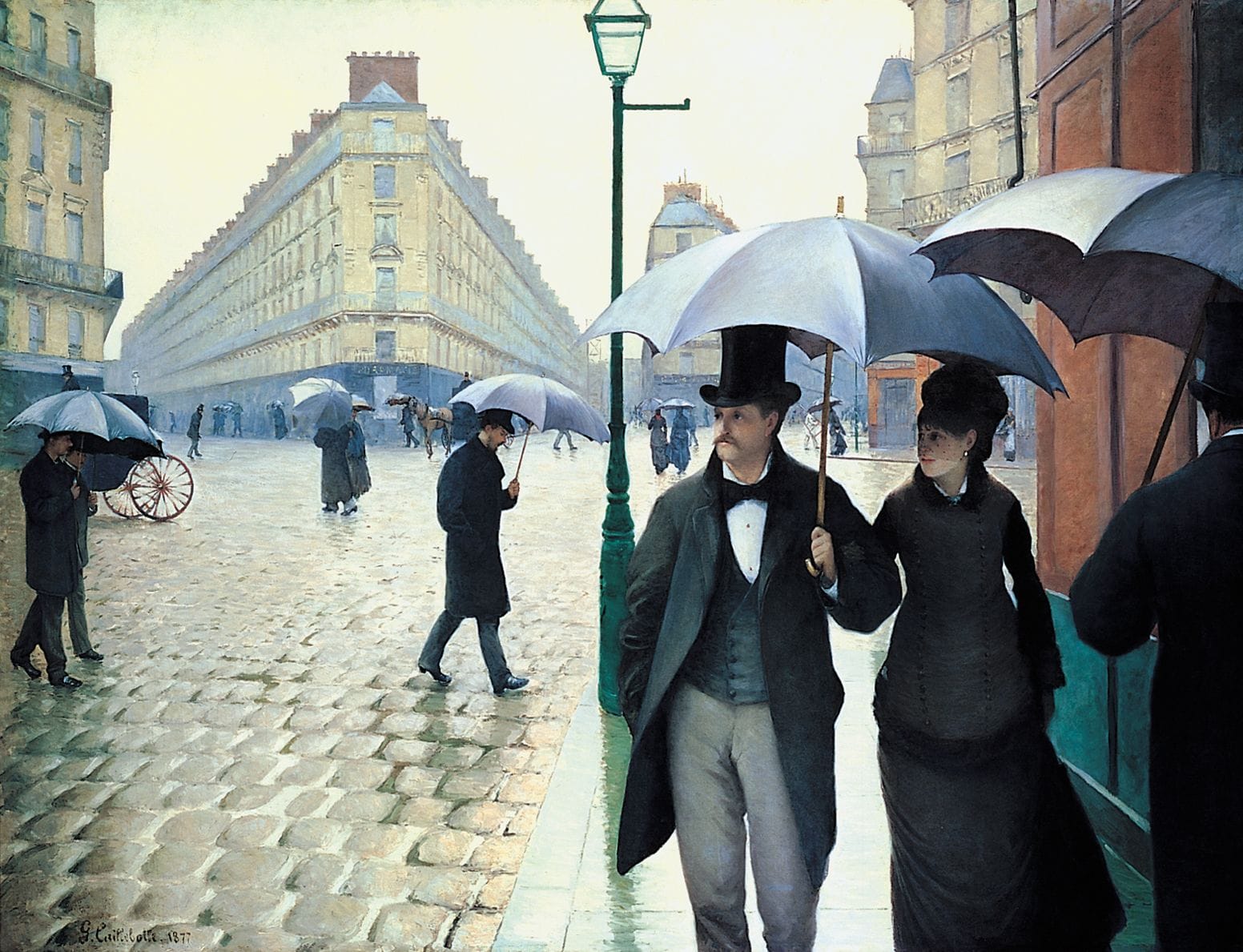 paris con lluvia cuadro impresionismo