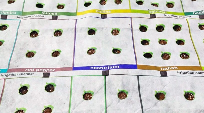 manta para sembrar semillas