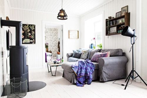 Salón casa bohemia en Oslo