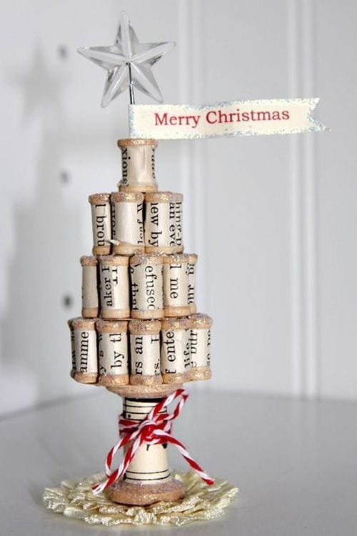 arbol navidad original diy creatividad decoracion corchos botella