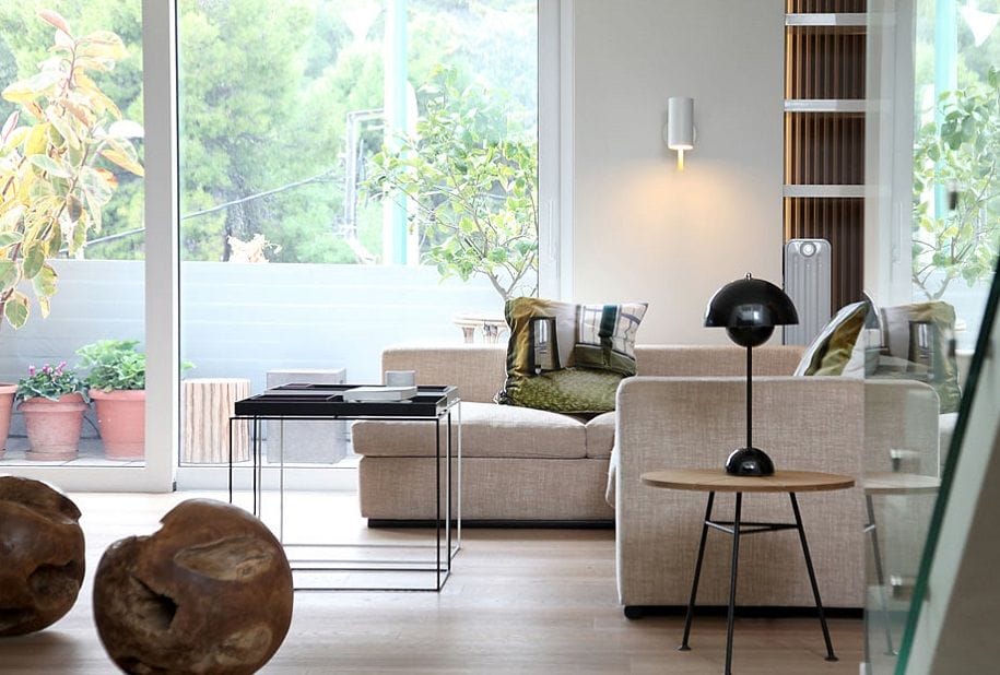 Moderno ático griego de estilo minimalista nórdico