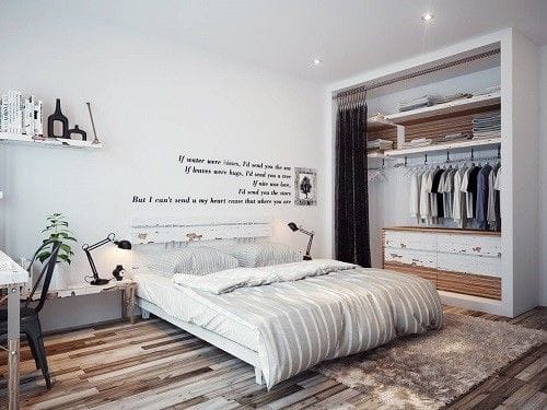 Dormitorio amplio y de estética limpia