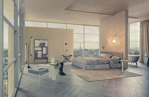 Dormitorio parisino de Bruno Tarsia