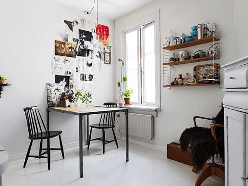 Cocina-comedor boho