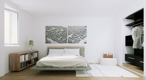 Scandinavian-Apartment-natural-wood-and-monochrome-bedroom-600x330