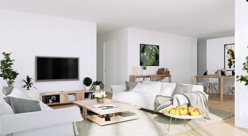 Scandinavian-Apartment-white-living-entertainment-with-organic-green-and-wooden-accents-600x330