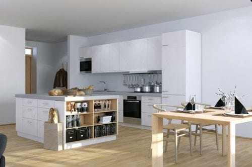 Scandinavian-Studio-Apartment-kitchen-with-open-plan-dining-and-storage-island-600x398