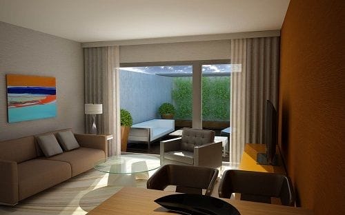 Sala de estar con terraza