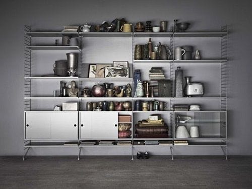 string® system - floor panels, shelves and cabinets in grey