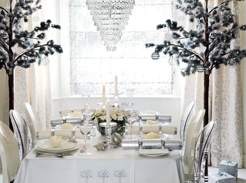 christmas table white