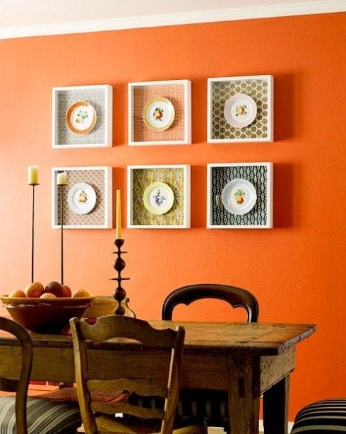 platos enmarcados ideas decoracion ceramica paredes