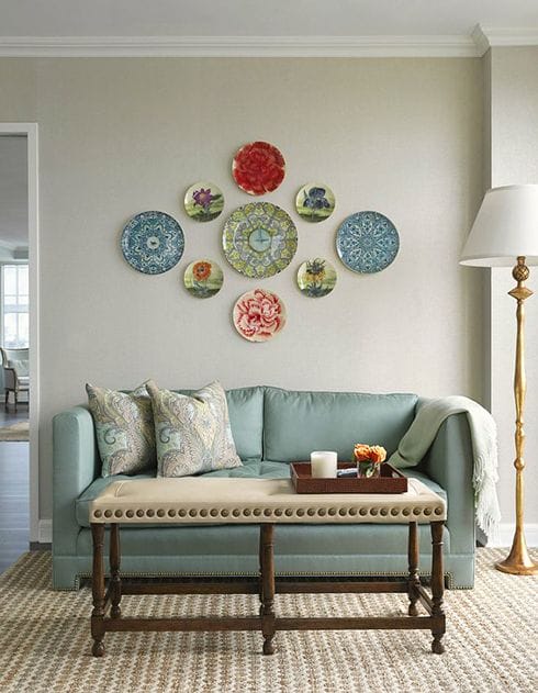 platos salon pared ideas decoracion