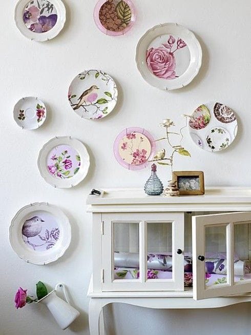 platos vintage ceramica ideas decoracion paredes interior