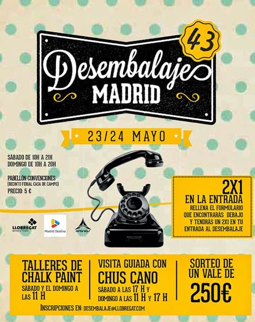 cartel promocional edicion 43 feria desembalaje madrid muebles decoracion retro primavera 2015