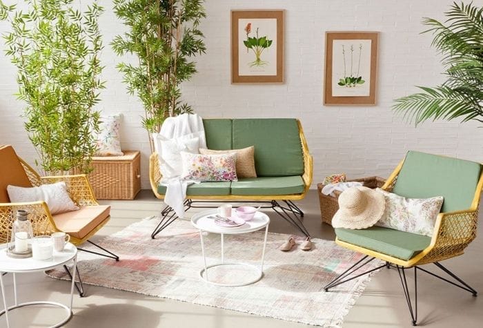 Decoración con fibra vegetal