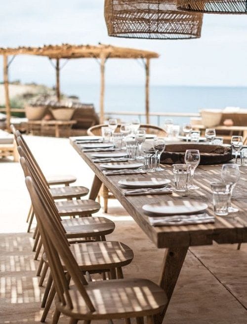 mesas de exterior sin mantel