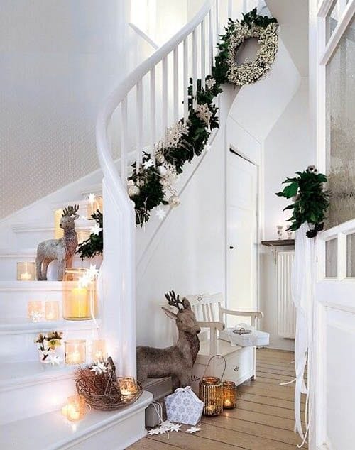 decoracion navidad nordica escalera