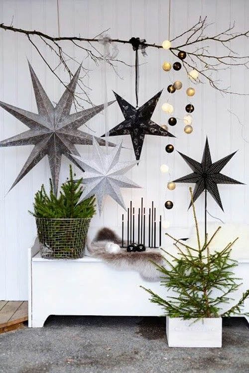 decoracion nordica navidad estrellas metalicas