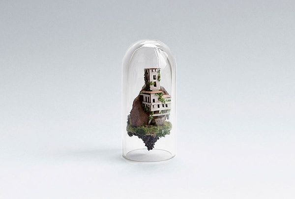 Geniales dioramas en tubos de ensayo por Rosa de Jong