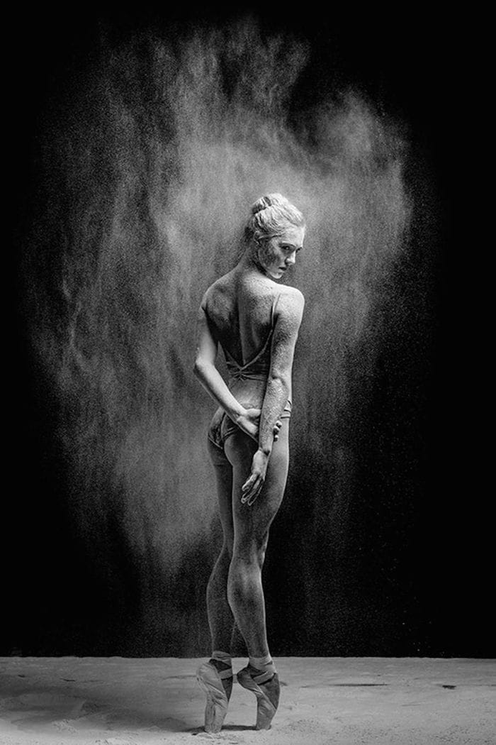 bailarina foto blanco y negro harina