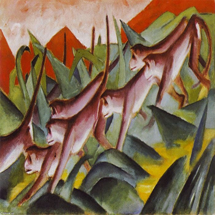 Franz Marc friso con monos