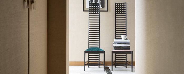 silla hill house charles rennie mackintosh negro respaldo largo diseño modernista